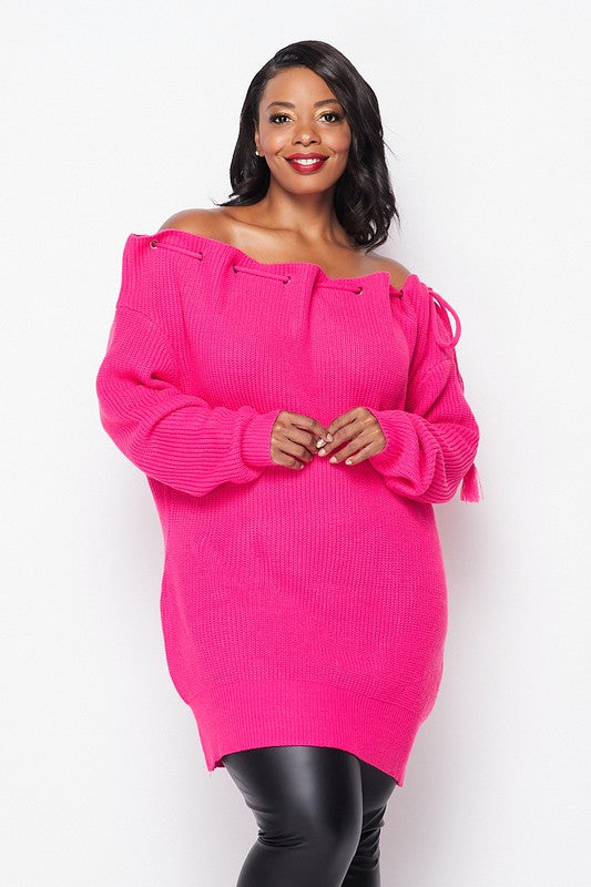 Offshoulder Knit Long Sweater - Wäre Rare