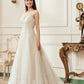 Illusion A-Line Scoop Neckline Lace Bridal Gown - Wäre Rare