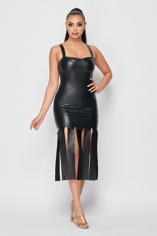 Kelsey Leather Fringe Dress - Wäre Rare
