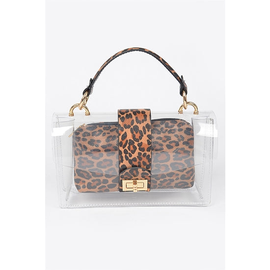 Faux Leo Transparent Crossbody Bag - Wäre Rare