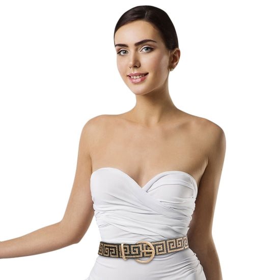 Gold Designer Style Rhinestone Belt - Wäre Rare