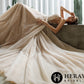 Shimmery Sequined Lace A-line Wedding Dress With Long Train - Wäre Rare