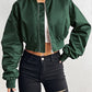 Zip-Up Ruched Cropped Jacket Wäre Rare Trend
