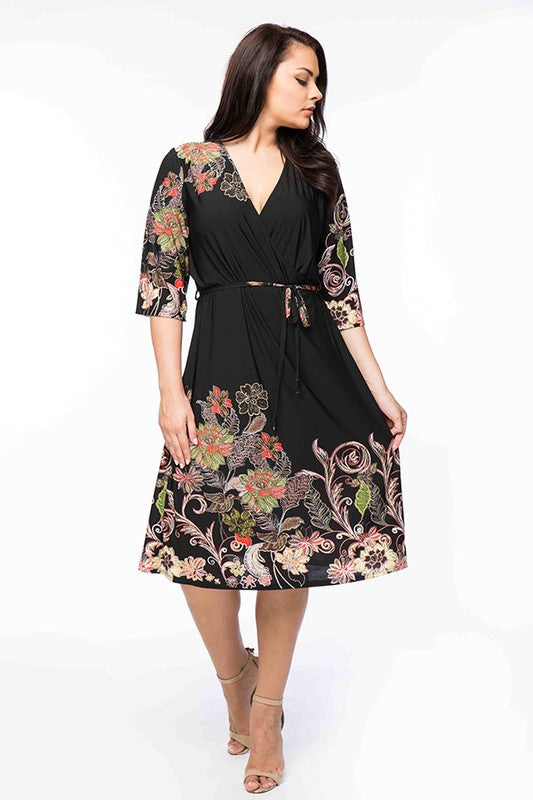 Floral Print Wrap Dress - Wäre Rare
