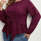 PLUS SIZE TIE FRONT BLOUSE Wäre Rare Trend