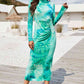 Tie Dye Mock Neck Long Sleeve Dress Wäre Rare Trend