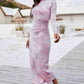 Tie Dye Mock Neck Long Sleeve Dress Wäre Rare Trend