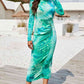 Tie Dye Mock Neck Long Sleeve Dress Wäre Rare Trend