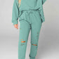 Distressed Sweatshirt and Joggers Set Wäre Rare Trend