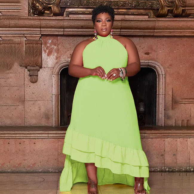 Plus Ruffled Maxi Dress - Wäre Rare