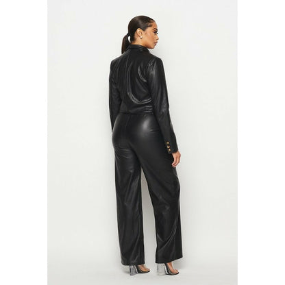 First Class Faux Leather Pants Set - Wäre Rare