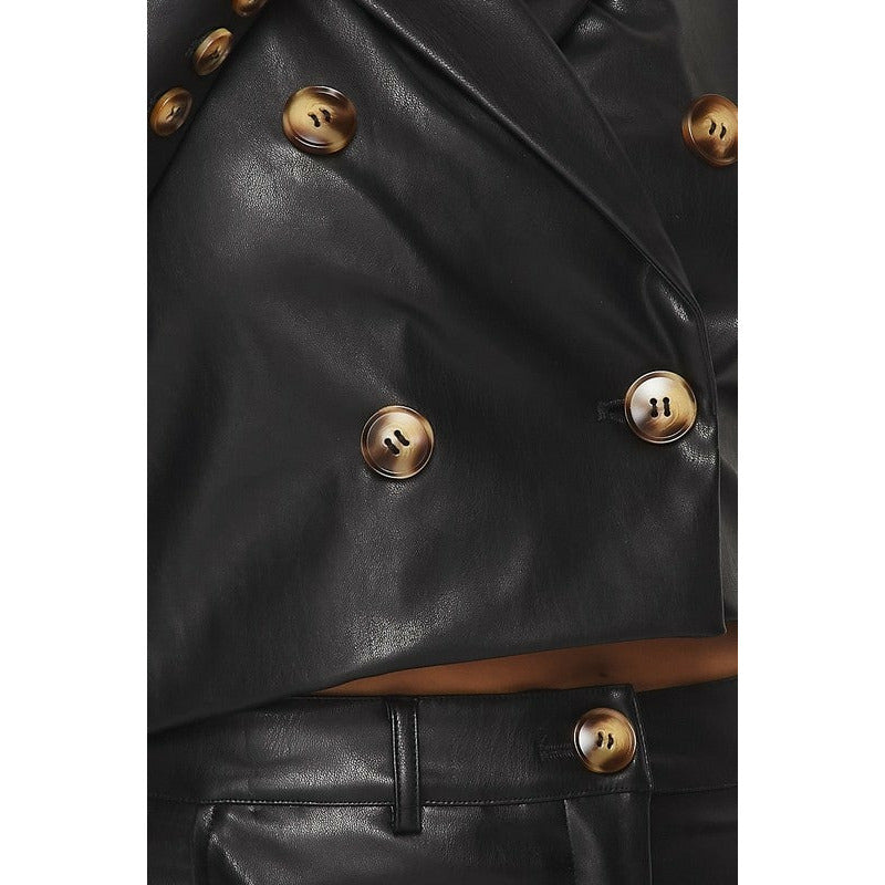 First Class Faux Leather Pants Set - Wäre Rare