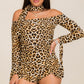 Leopard Print Off Shoulder Romper - Wäre Rare