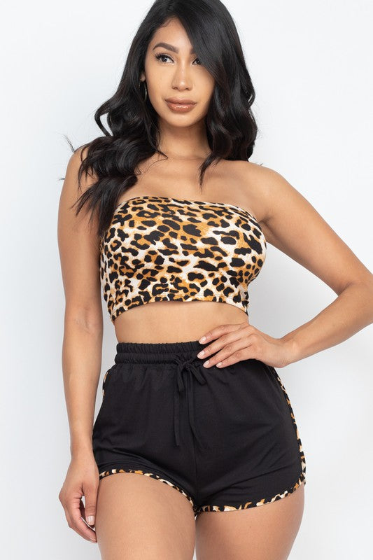 Leopard Tube Top and Shorts Set - Wäre Rare