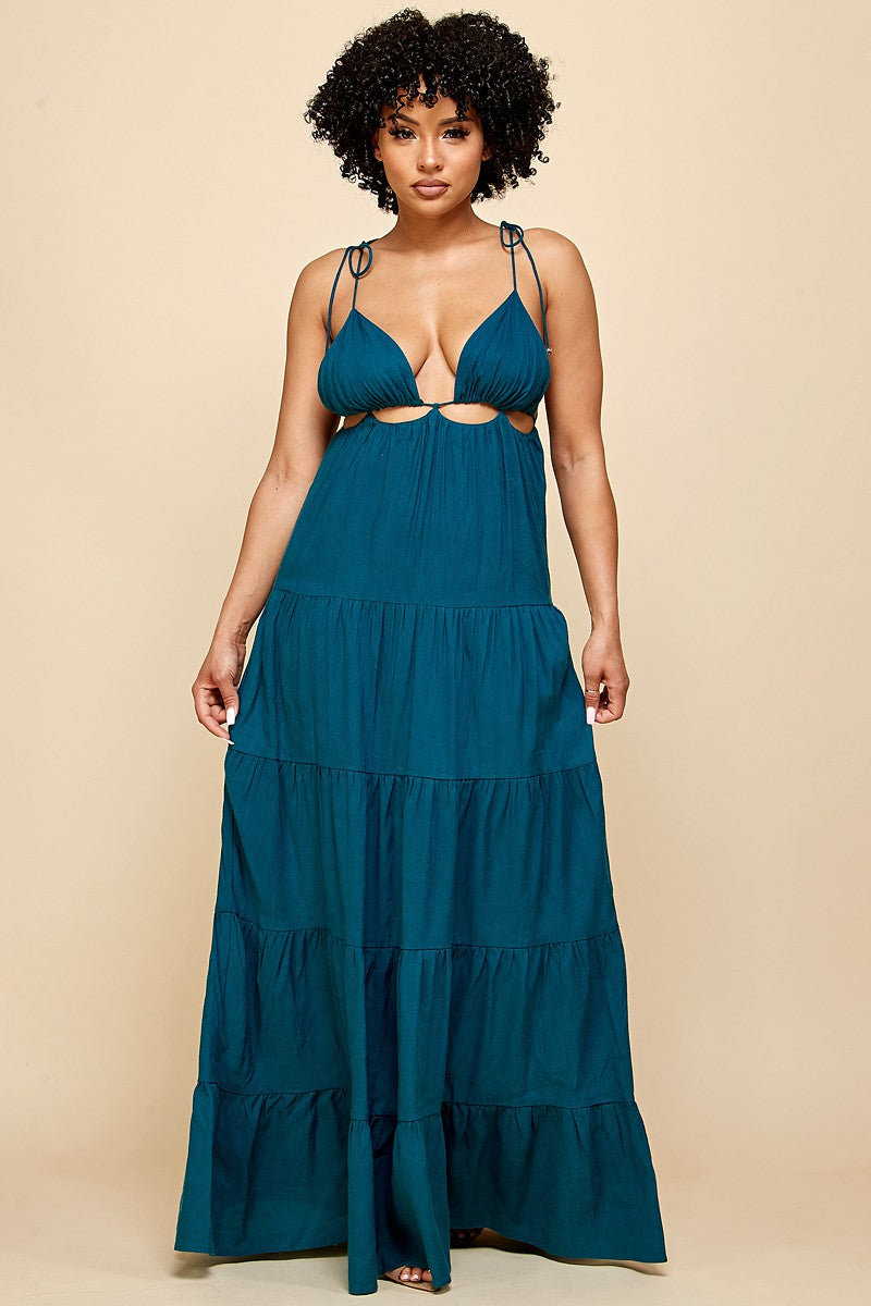 Spaghetti Straps Tie Maxi Dress - Wäre Rare