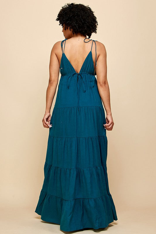 Spaghetti Straps Tie Maxi Dress - Wäre Rare