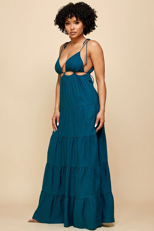 Spaghetti Straps Tie Maxi Dress - Wäre Rare