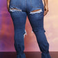 Plus Size Destroyed Ankle Tied Jeans - Wäre Rare